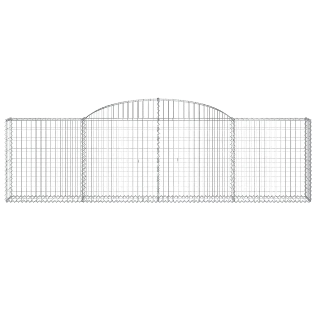 Gabionen mit Hochbogen 6 Stk. 300x30x80/100 cm Verzinktes Eisen