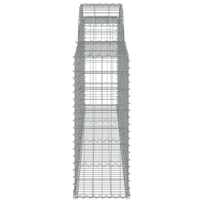 Gabionen mit Hochbogen 9 Stk. 300x30x80/100 cm Verzinktes Eisen