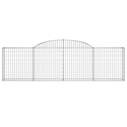 Gabionen mit Hochbogen 13 Stk. 300x30x80/100cm Verzinktes Eisen