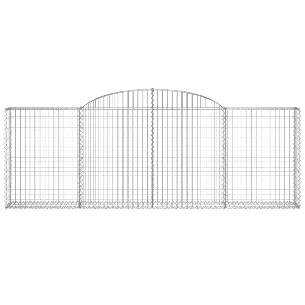Gabionen mit Hochbogen 12 Stk 300x30x100/120cm Verzinktes Eisen