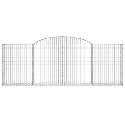 Gabionen mit Hochbogen 12 Stk 300x30x100/120cm Verzinktes Eisen
