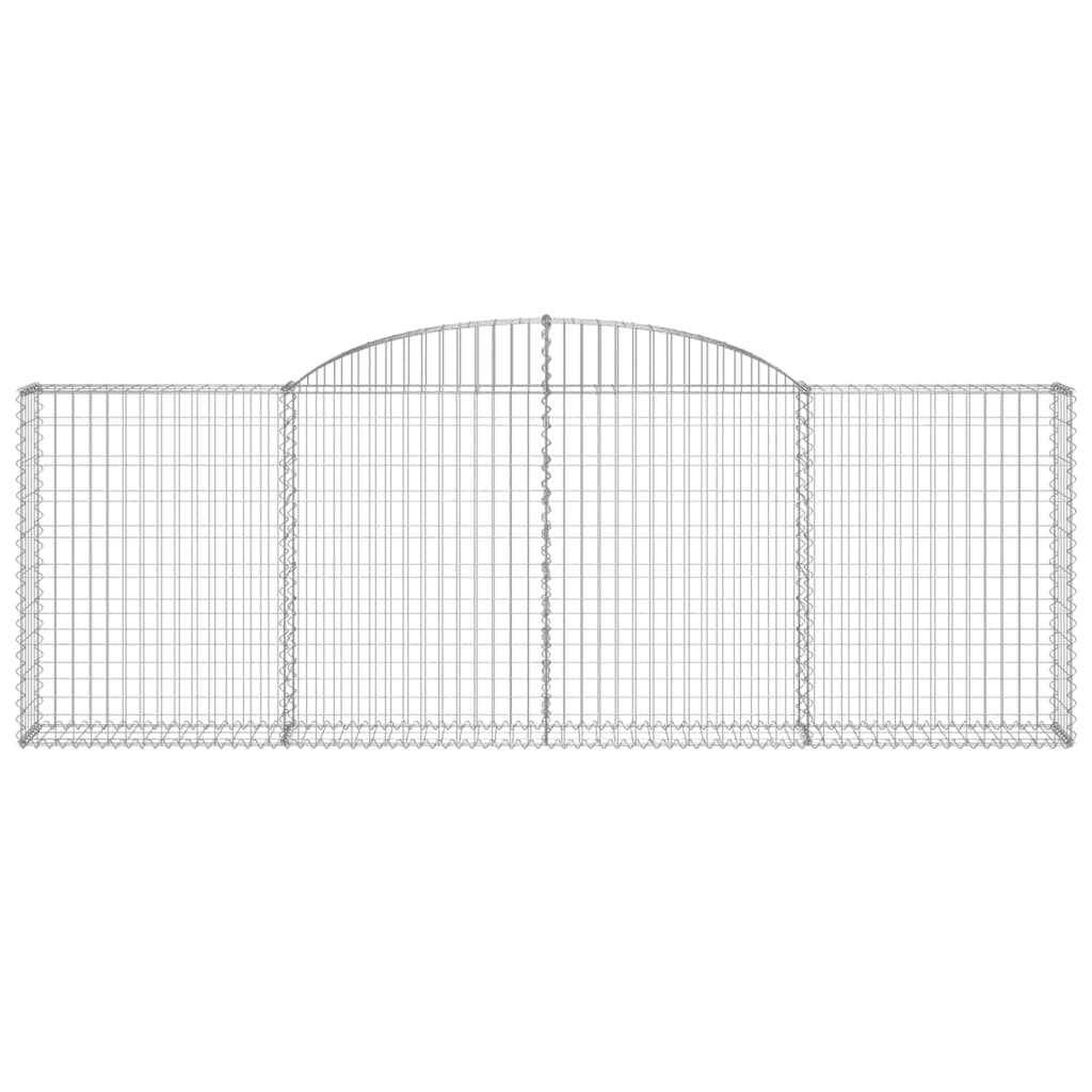 Gabionen mit Hochbogen 13 Stk 300x30x100/120cm Verzinktes Eisen