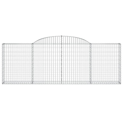 Gabionen mit Hochbogen 13 Stk 300x30x100/120cm Verzinktes Eisen