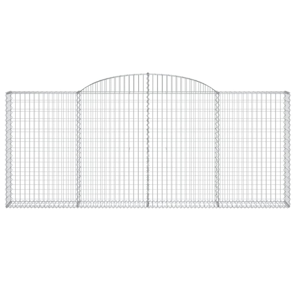 Gabionen mit Hochbogen 9 Stk. 300x30x120/140cm Verzinktes Eisen