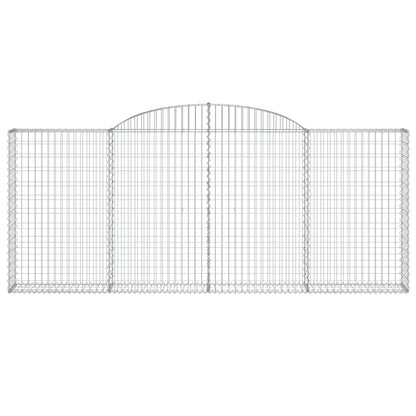 Gabionen mit Hochbogen 9 Stk. 300x30x120/140cm Verzinktes Eisen