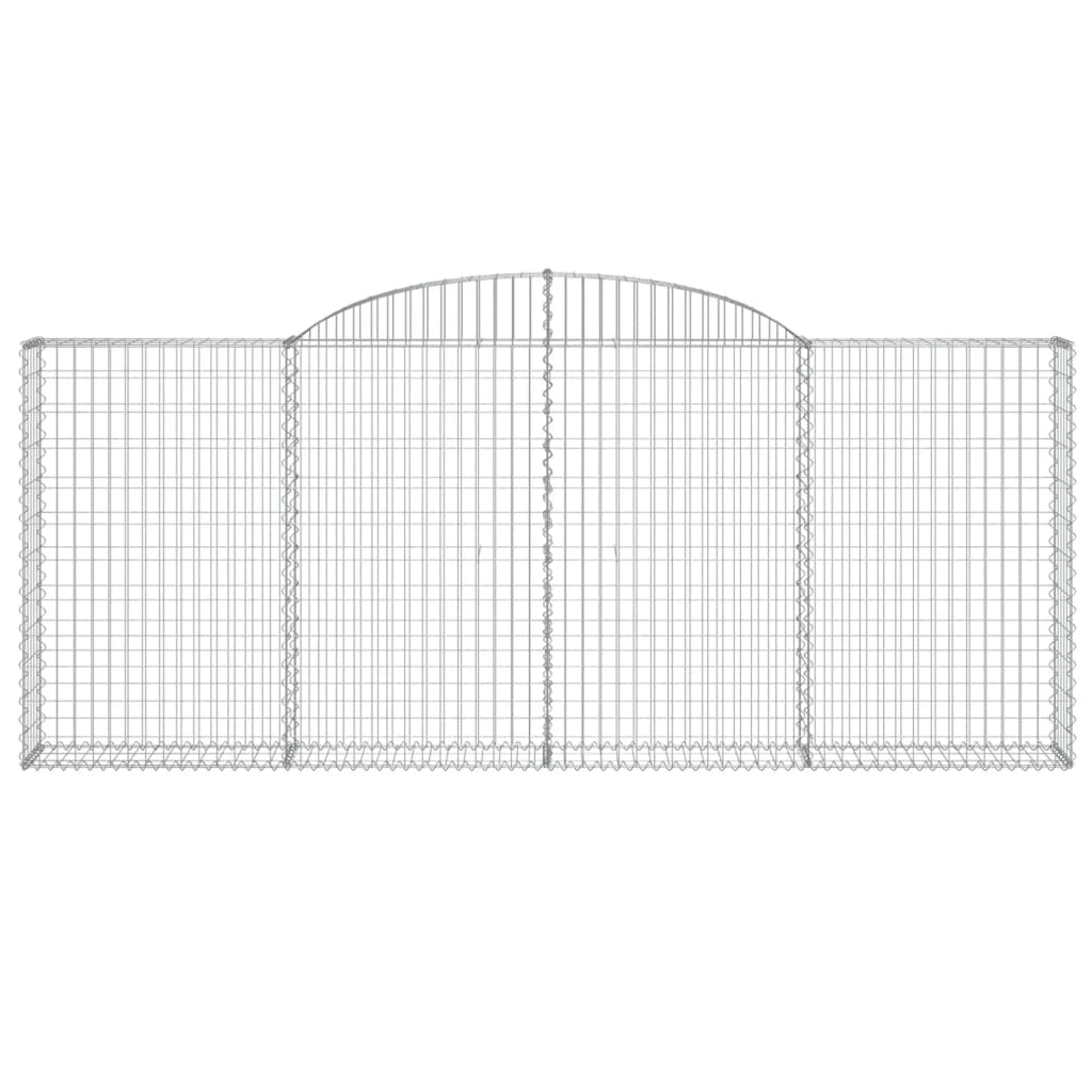Gabionen mit Hochbogen 10 Stk 300x30x120/140cm Verzinktes Eisen