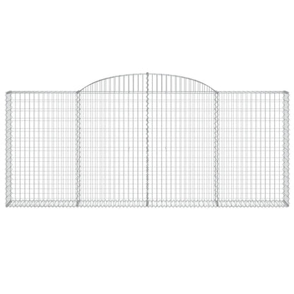 Gabionen mit Hochbogen 10 Stk 300x30x120/140cm Verzinktes Eisen