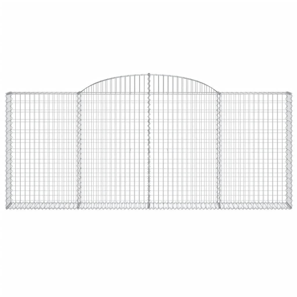 Gabionen mit Hochbogen 12 Stk 300x30x120/140cm Verzinktes Eisen