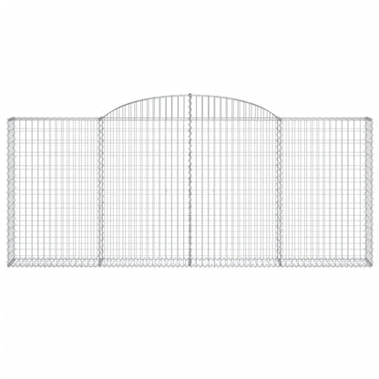 Gabionen mit Hochbogen 12 Stk 300x30x120/140cm Verzinktes Eisen