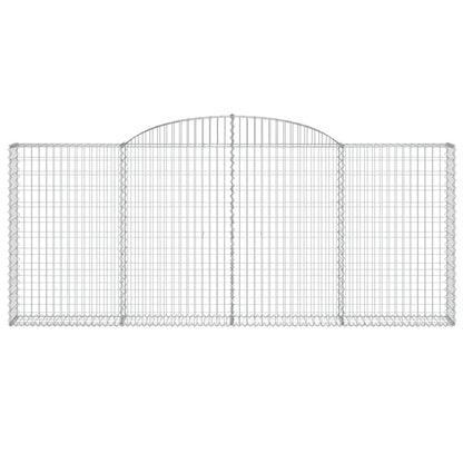 Gabionen mit Hochbogen 25 Stk 300x30x120/140cm Verzinktes Eisen