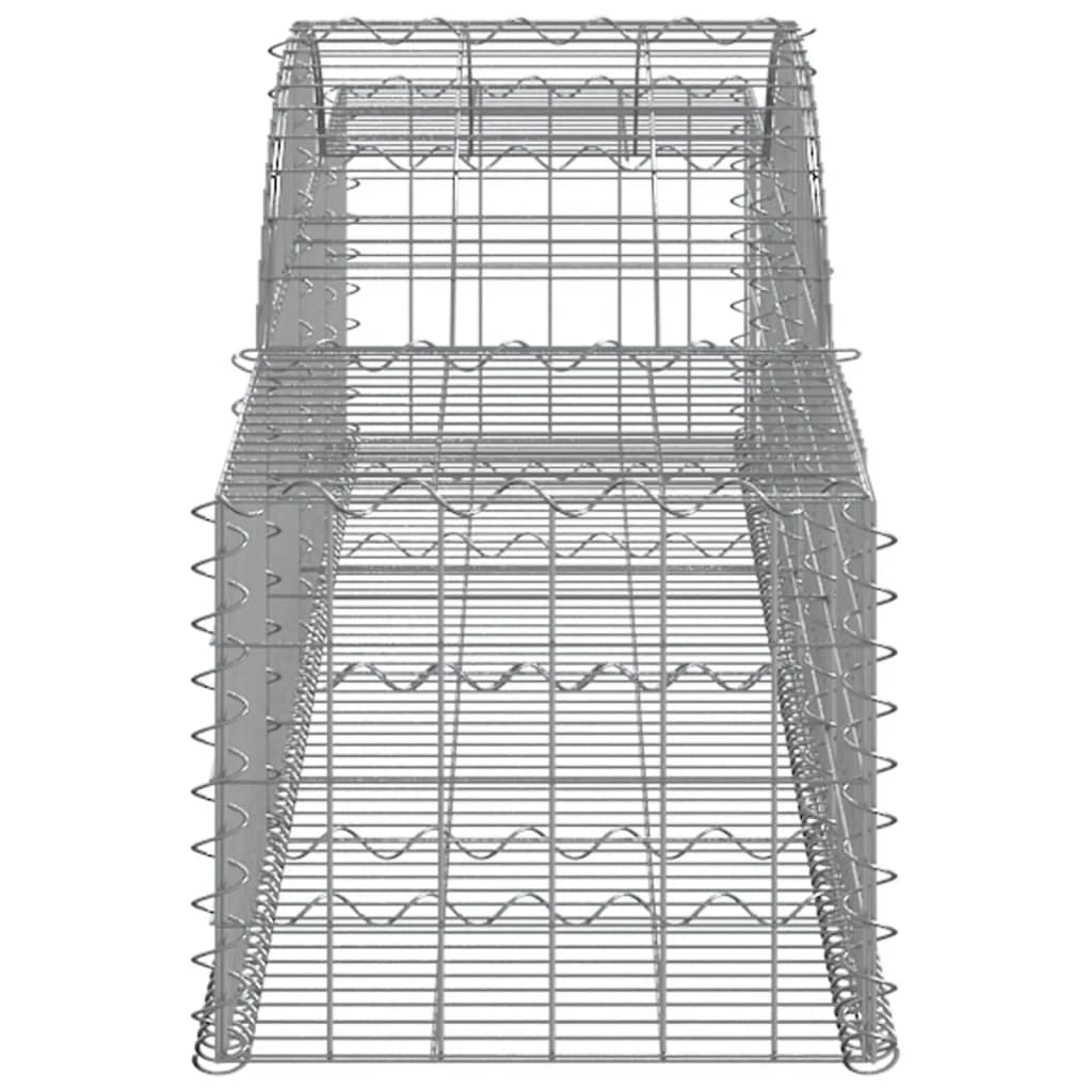 Gabionen mit Hochbogen 5 Stk. 300x50x40/60 cm Verzinktes Eisen