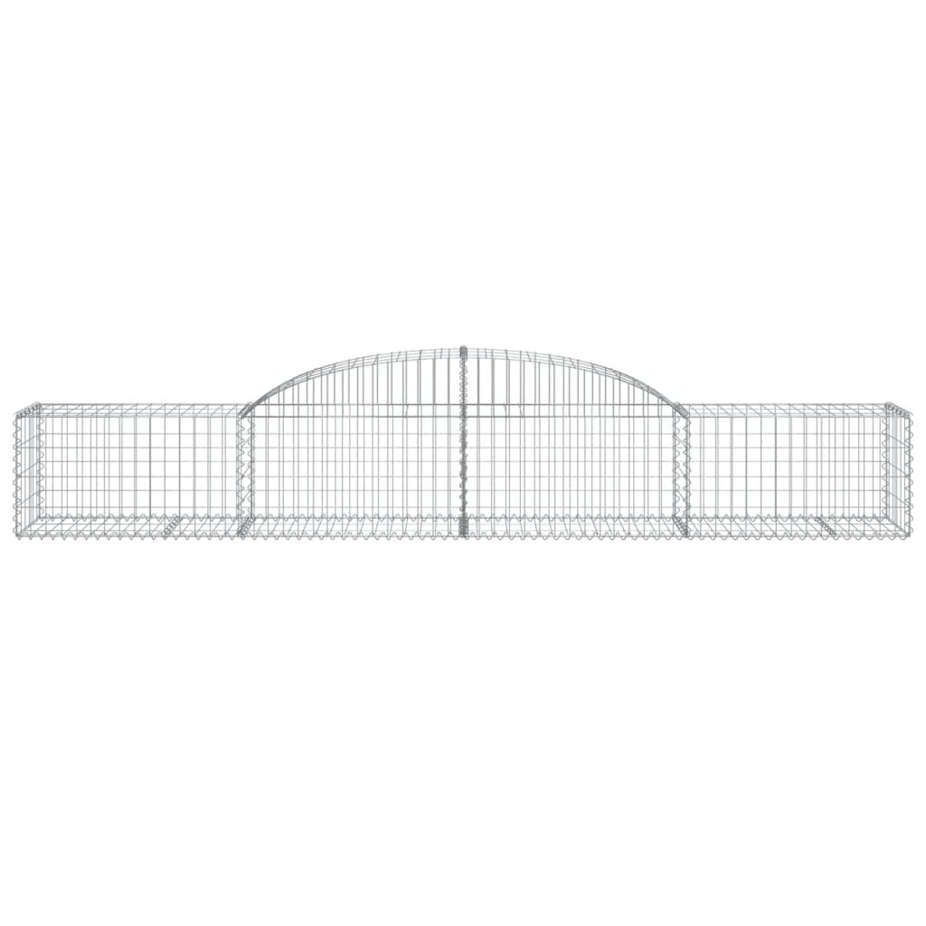 Gabionen mit Hochbogen 10 Stk. 300x50x40/60 cm Verzinktes Eisen