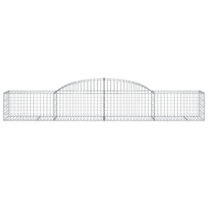 Gabionen mit Hochbogen 10 Stk. 300x50x40/60 cm Verzinktes Eisen