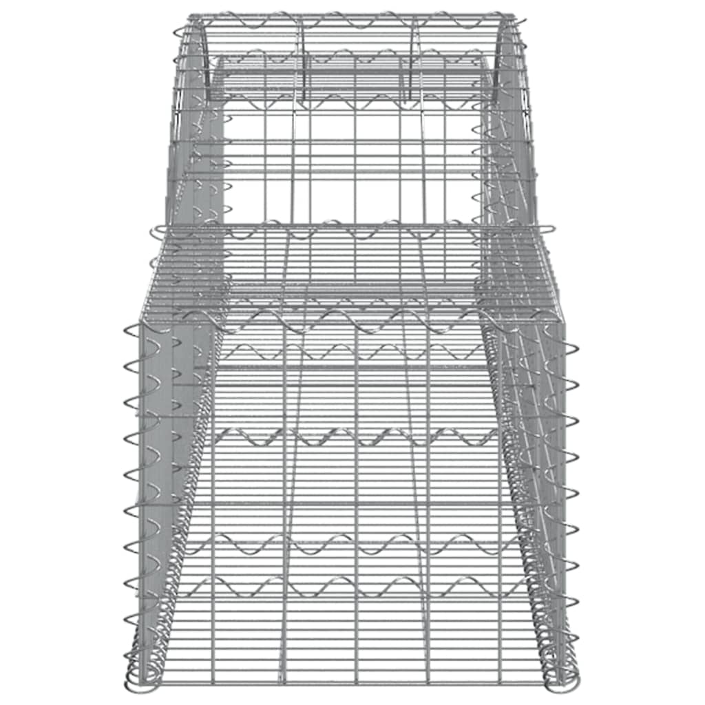 Gabionen mit Hochbogen 10 Stk. 300x50x40/60 cm Verzinktes Eisen