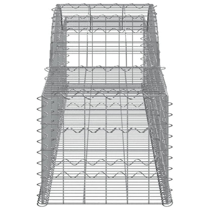 Gabionen mit Hochbogen 10 Stk. 300x50x40/60 cm Verzinktes Eisen