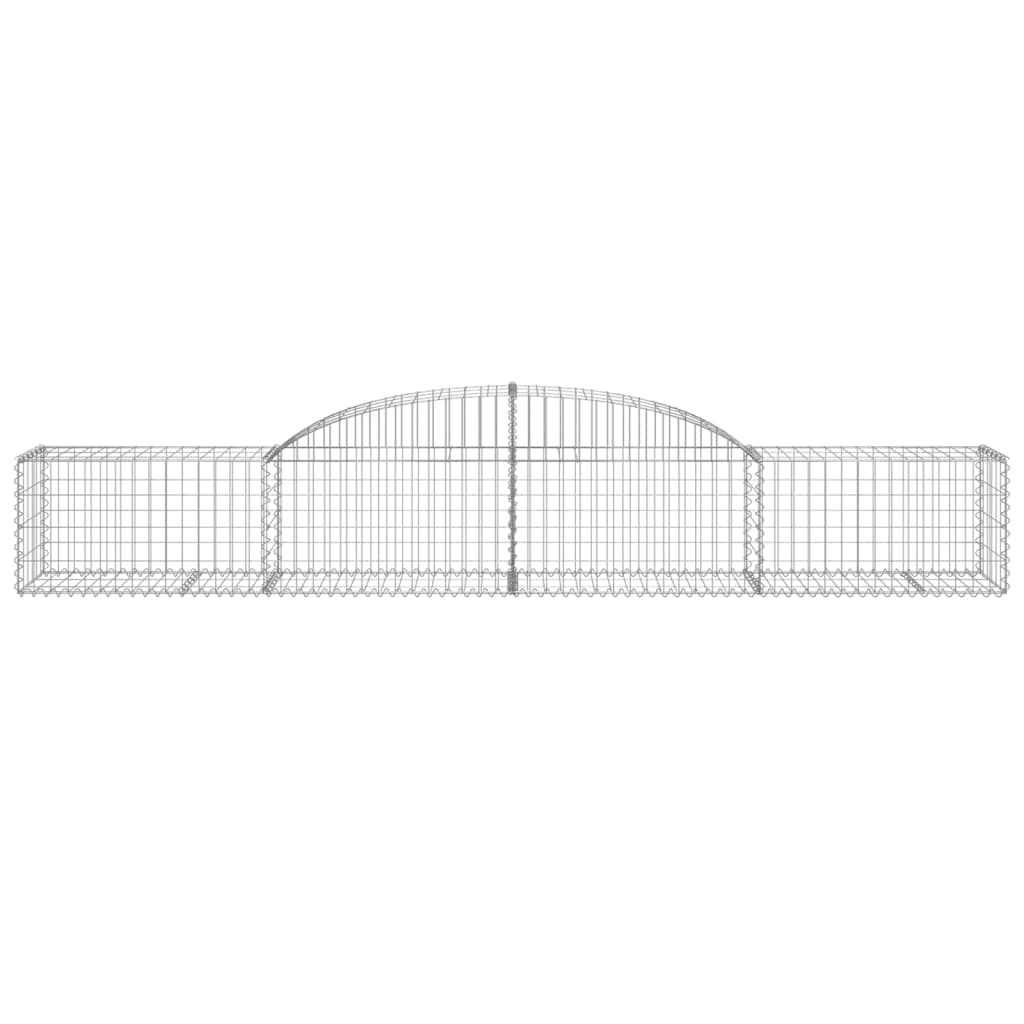 Gabionen mit Hochbogen 17 Stk. 300x50x40/60 cm Verzinktes Eisen