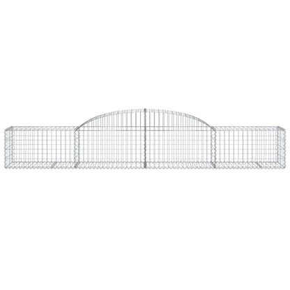 Gabionen mit Hochbogen 17 Stk. 300x50x40/60 cm Verzinktes Eisen