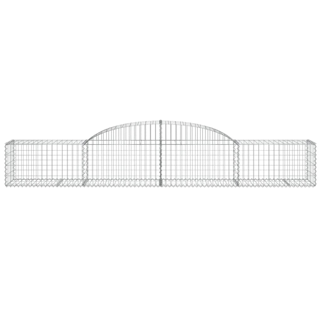 Gabionen mit Hochbogen 25 Stk. 300x50x40/60 cm Verzinktes Eisen