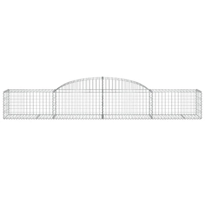 Gabionen mit Hochbogen 25 Stk. 300x50x40/60 cm Verzinktes Eisen