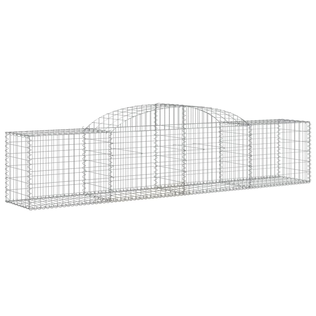 Gabionen mit Hochbogen 3 Stk. 300x50x60/80 cm Verzinktes Eisen