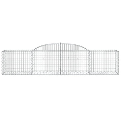 Gabionen mit Hochbogen 8 Stk. 300x50x60/80 cm Verzinktes Eisen