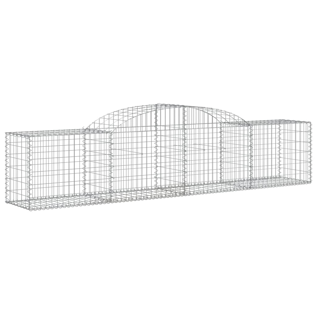 Gabionen mit Hochbogen 13 Stk. 300x50x60/80 cm Verzinktes Eisen