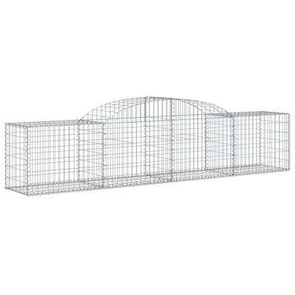 Gabionen mit Hochbogen 15 Stk. 300x50x60/80 cm Verzinktes Eisen