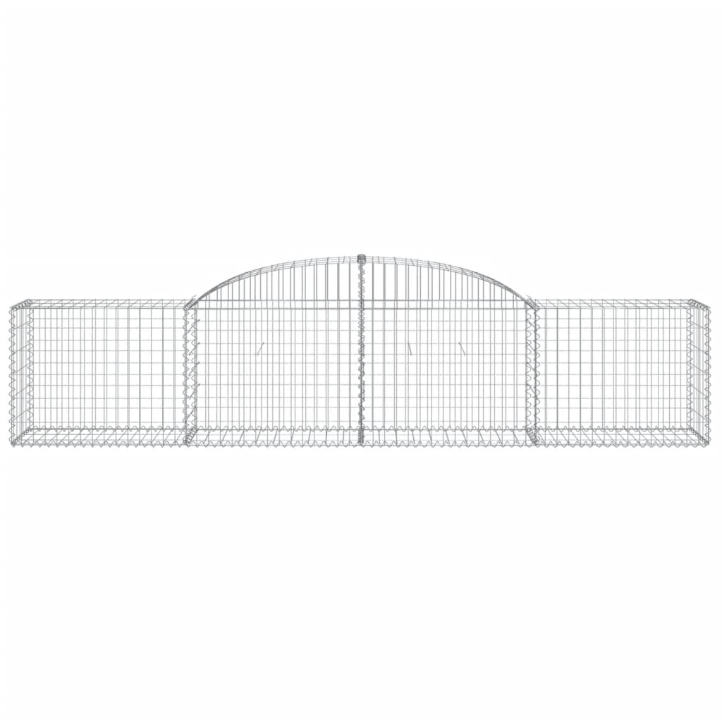 Gabionen mit Hochbogen 15 Stk. 300x50x60/80 cm Verzinktes Eisen