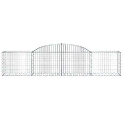 Gabionen mit Hochbogen 15 Stk. 300x50x60/80 cm Verzinktes Eisen