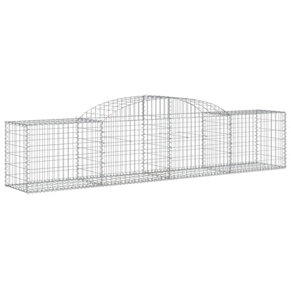 Gabionen mit Hochbogen 17 Stk. 300x50x60/80 cm Verzinktes Eisen