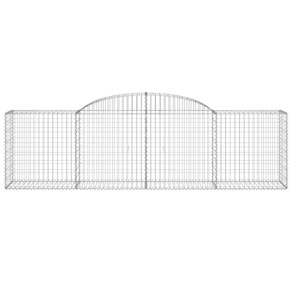 Gabionen mit Hochbogen 7 Stk. 300x50x80/100 cm Verzinktes Eisen