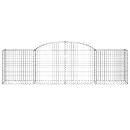 Gabionen mit Hochbogen 7 Stk. 300x50x80/100 cm Verzinktes Eisen