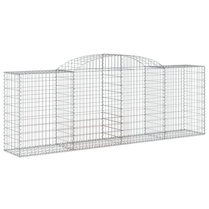 Gabionen mit Hochbogen 4 Stk. 300x50x100/120cm Verzinktes Eisen