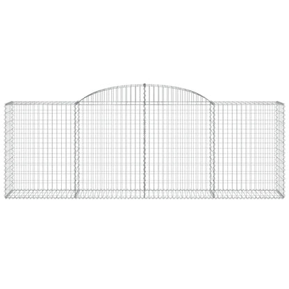 Gabionen mit Hochbogen 4 Stk. 300x50x100/120cm Verzinktes Eisen