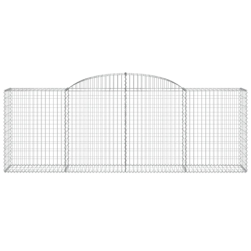 Gabionen mit Hochbogen 9 Stk. 300x50x100/120cm Verzinktes Eisen