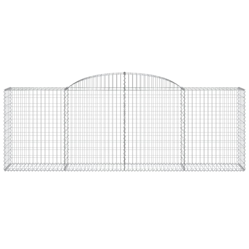 Gabionen mit Hochbogen 11 Stk 300x50x100/120cm Verzinktes Eisen