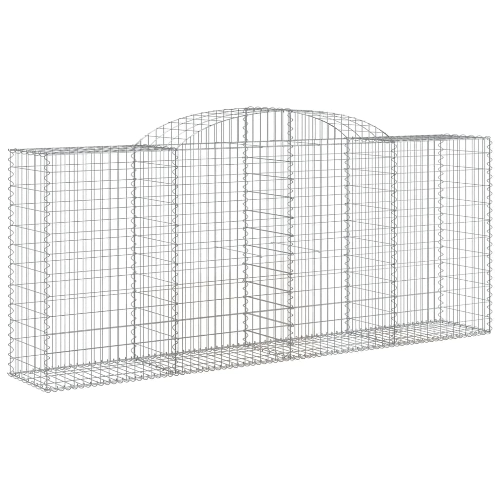 Gabionen mit Hochbogen 2 Stk. 300x50x120/140cm Verzinktes Eisen