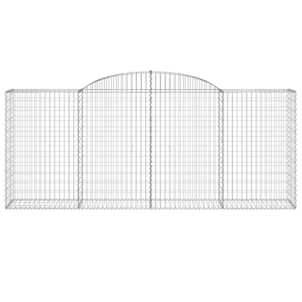 Gabionen mit Hochbogen 3 Stk. 300x50x120/140cm Verzinktes Eisen