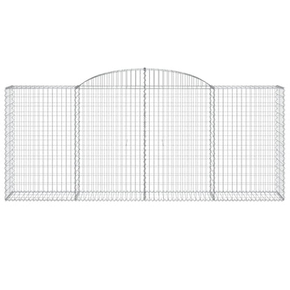 Gabionen mit Hochbogen 3 Stk. 300x50x120/140cm Verzinktes Eisen
