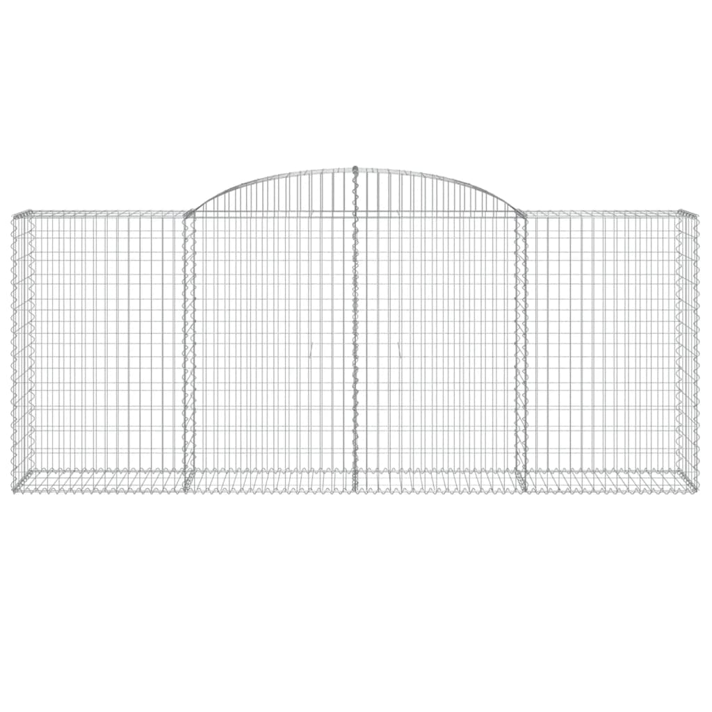 Gabionen mit Hochbogen 5 Stk. 300x50x120/140cm Verzinktes Eisen