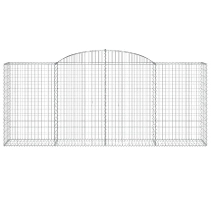 Gabionen mit Hochbogen 5 Stk. 300x50x120/140cm Verzinktes Eisen