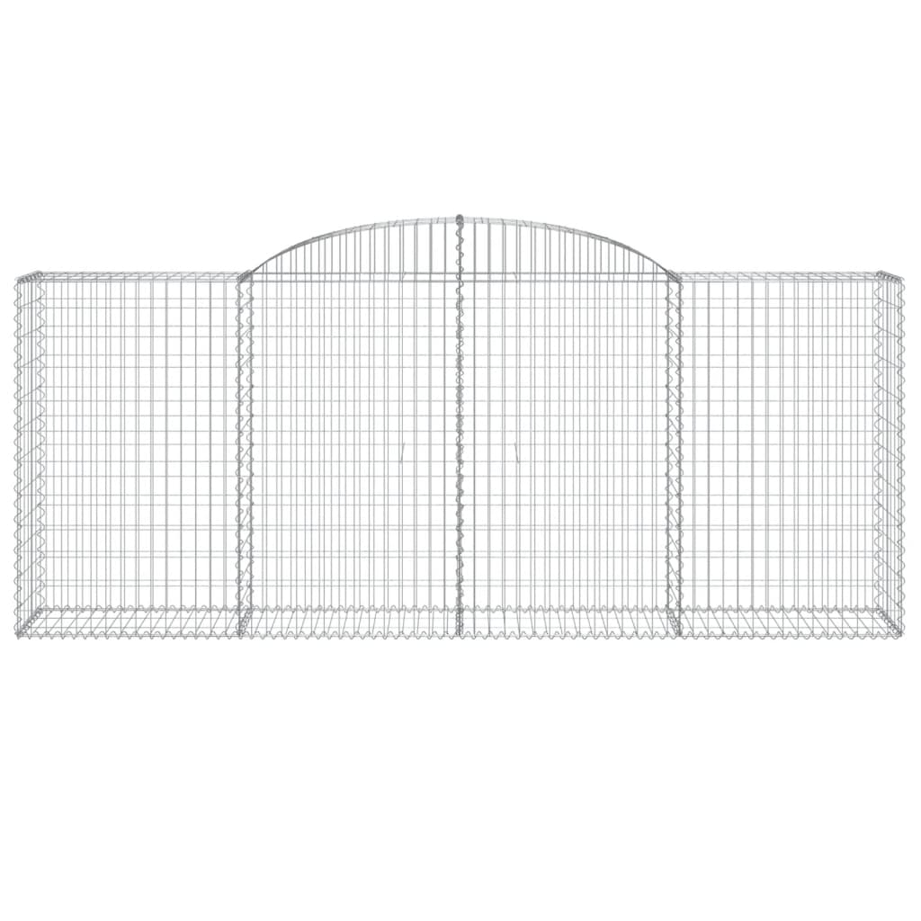 Gabionen mit Hochbogen 8 Stk. 300x50x120/140cm Verzinktes Eisen