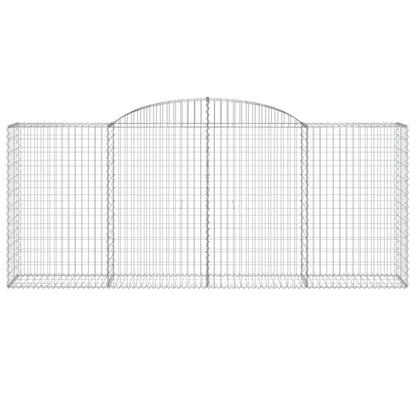 Gabionen mit Hochbogen 8 Stk. 300x50x120/140cm Verzinktes Eisen