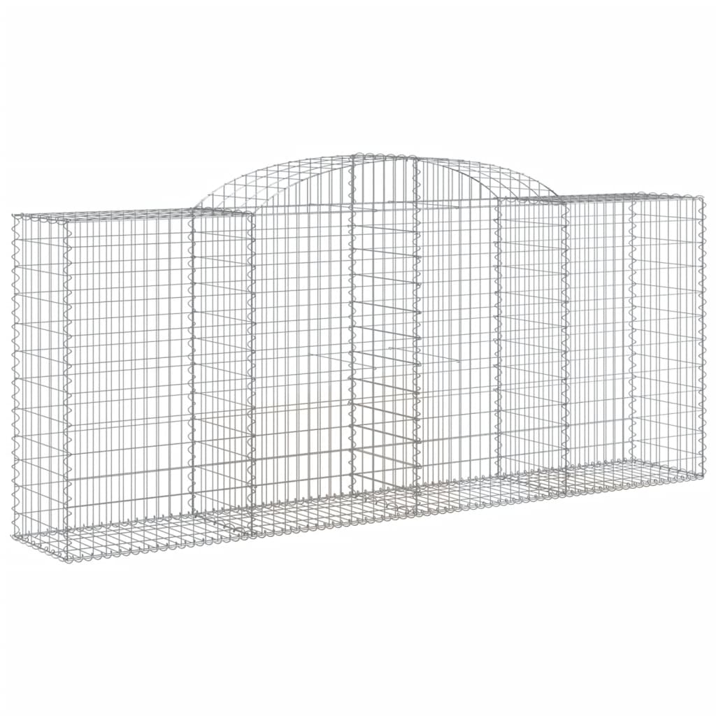 Gabionen mit Hochbogen 12 Stk 300x50x120/140cm Verzinktes Eisen