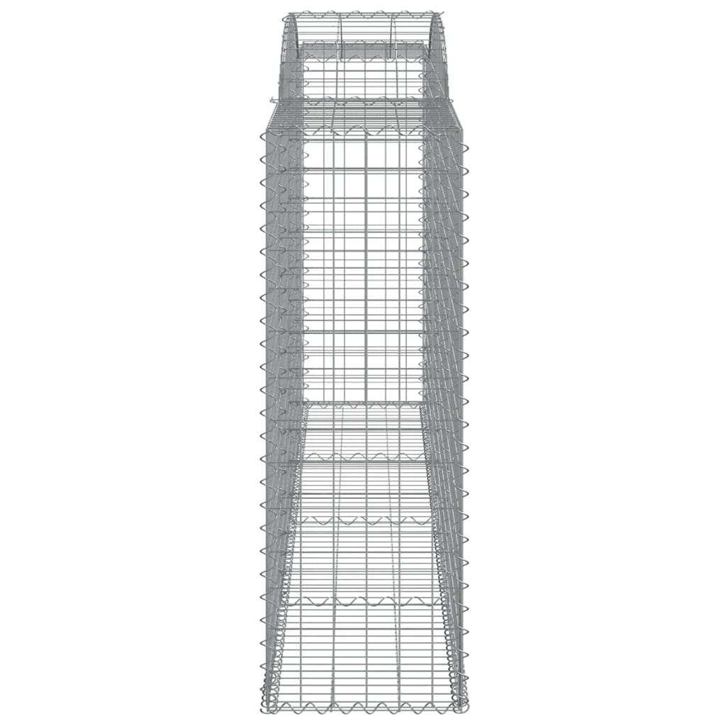 Gabionen mit Hochbogen 9 Stk. 300x50x140/160cm Verzinktes Eisen