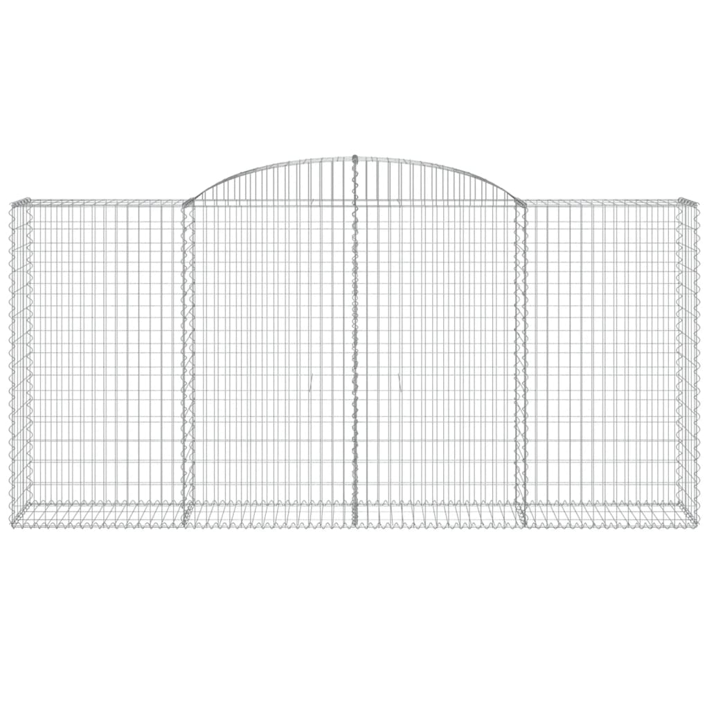 Gabionen mit Hochbogen 15 Stk 300x50x140/160cm Verzinktes Eisen