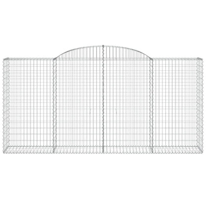 Gabionen mit Hochbogen 15 Stk 300x50x140/160cm Verzinktes Eisen