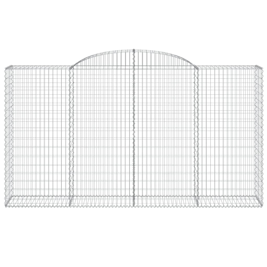 Gabionen mit Hochbogen 5 Stk. 300x50x160/180cm Verzinktes Eisen