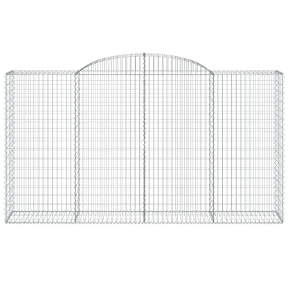 Gabionen mit Hochbogen 5 Stk. 300x50x160/180cm Verzinktes Eisen