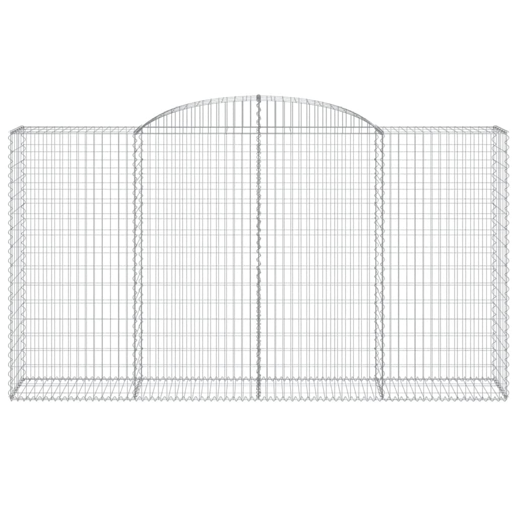 Gabionen mit Hochbogen 9 Stk. 300x50x160/180cm Verzinktes Eisen